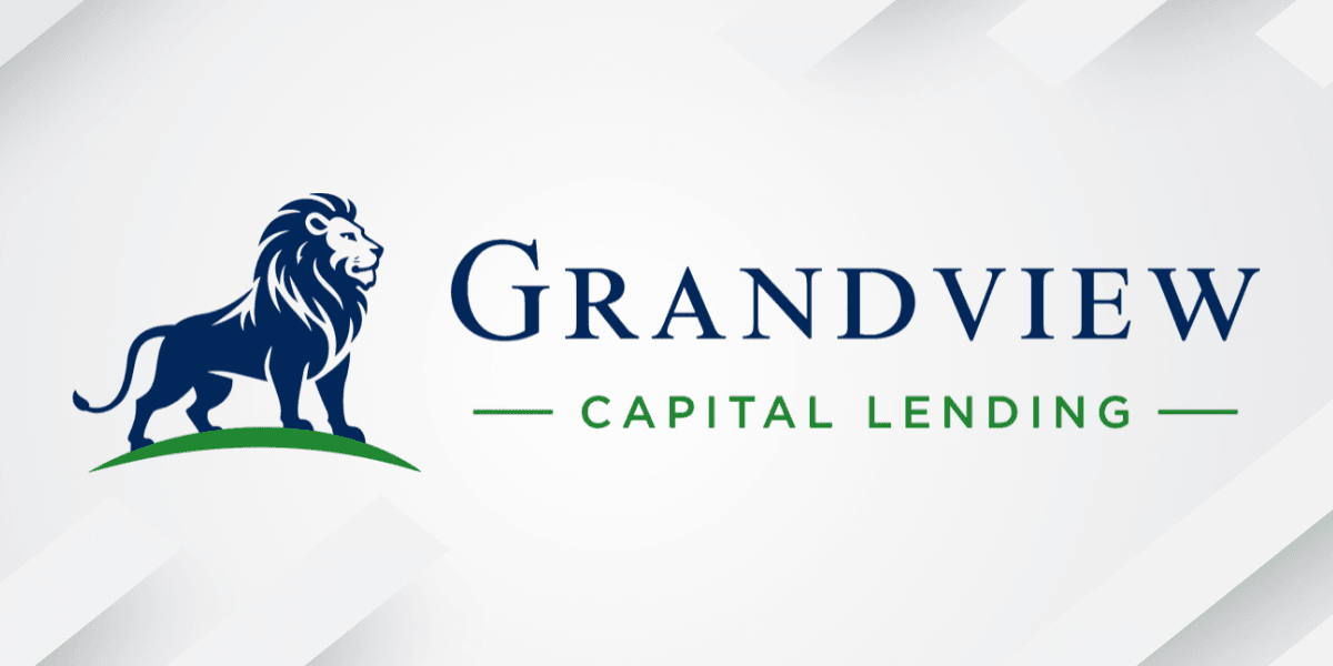 Logo of Grandview Capital Lending featuring a lion and green accents