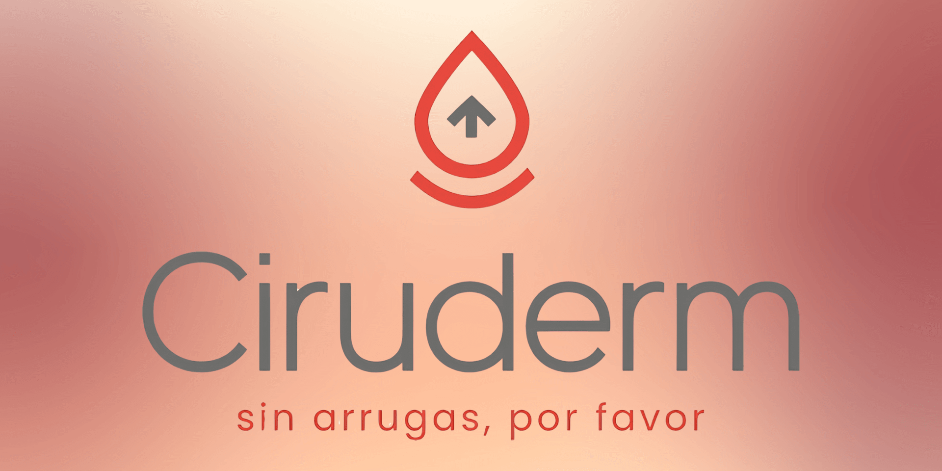 Logo of Ciruderm featuring a droplet design and tagline about wrinkle-free skin