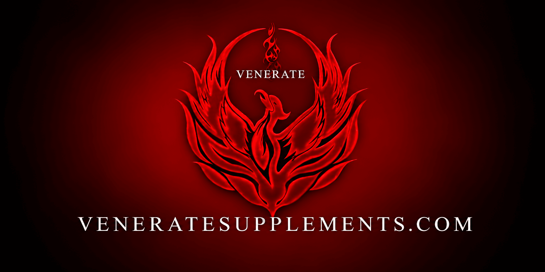 Red logo of a phoenix with "VENERATE" and website URL below