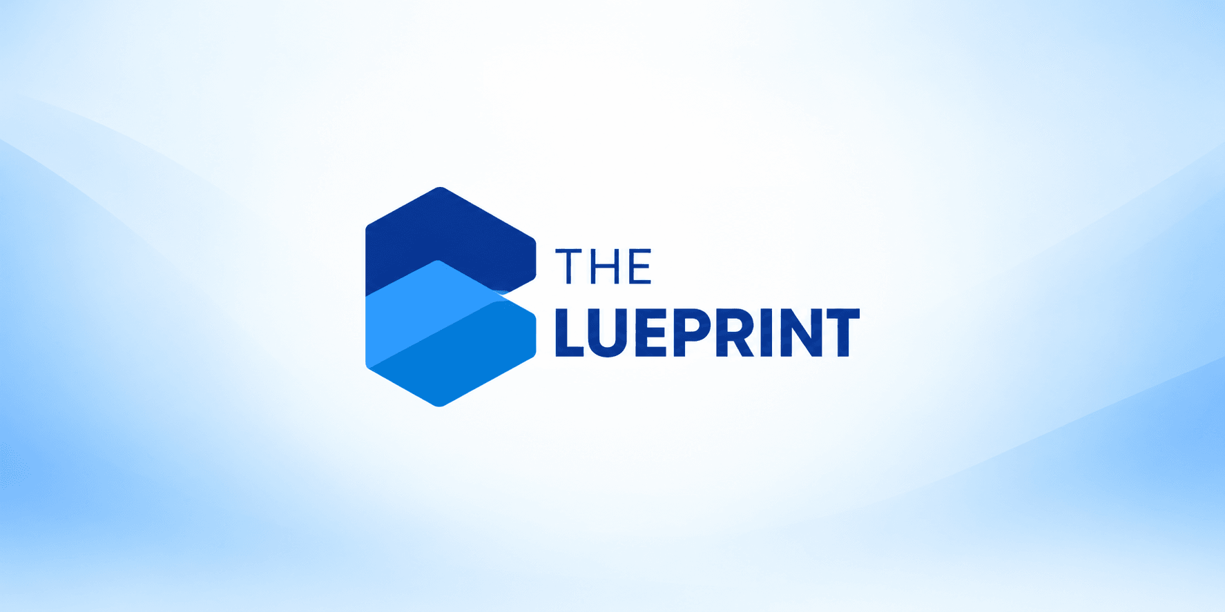Logo of "The Blueprint" featuring a stylized blue letter 'B' and text.